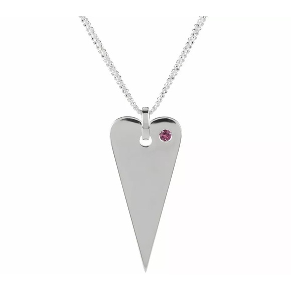 Franco P Jewelry - Franco P Pianegonda .925 silver rhodolite heart charm chain necklace
